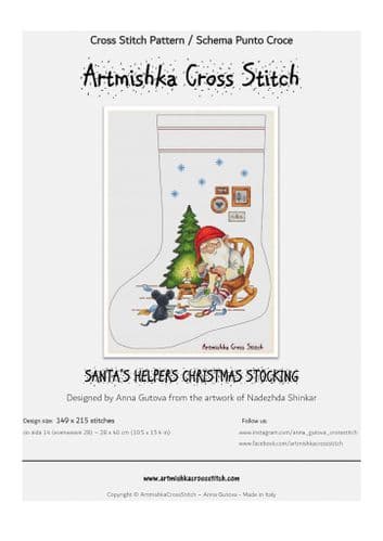 Christmas Stocking Santa's Helpers cross stitch chart by Artmishka Cross Stitch